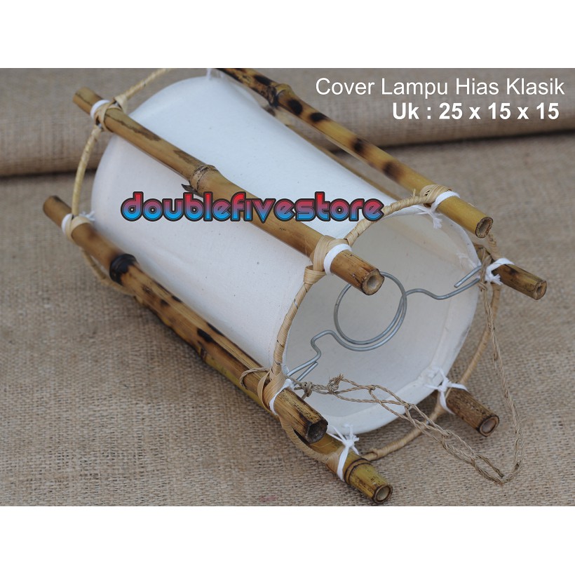 Kap Lampu Hias Bambu Kap Lampu Hias Gantung Klasik Bambu Natural Tradisional Uk 25 x 15 x 15