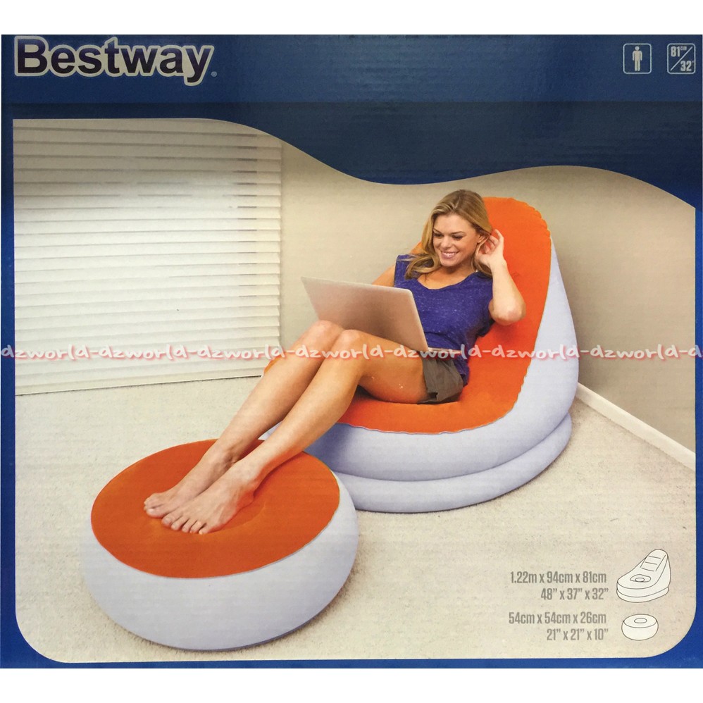 Kursi Sofa Bludru Bestway Balon Sofa Balon Senderan dan Tempat kaki