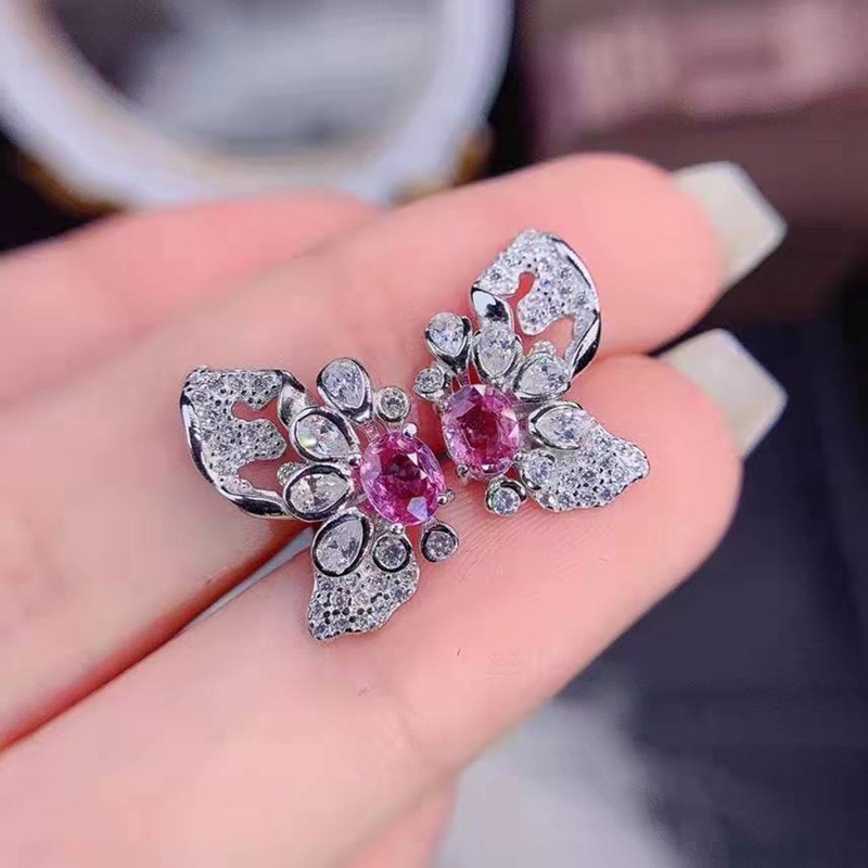 Butterfly Anting Tusuk Desain Kupukupu Hias Kristal Cubic Zircon AAA Mewah Berkilau Untuk Wanita