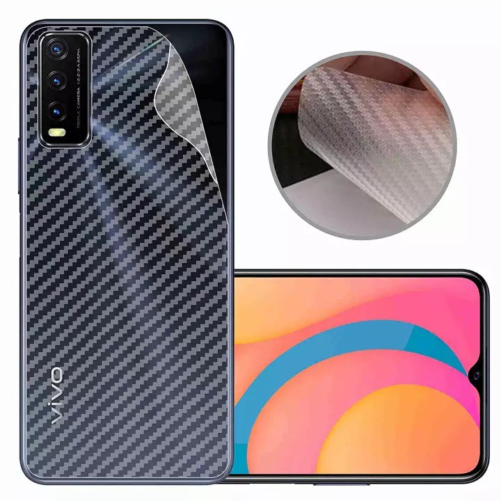 GARSKIN Sticker Carbon Vivo Y20 Y20i 2020 6.51 Inchi Skin Carbon Transparan Fiber Protection Back St