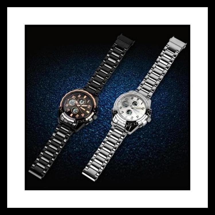 TERJAMIN JAM TANGAN PRIA RANTAI CASUAL ORIGINAL - ANTI AIR KEREN GAUL - PUTIH DISKON