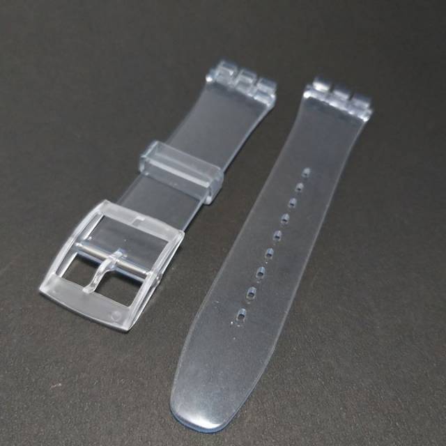 tali karet swatch 19mm transparan original oem Rubber sport strap band