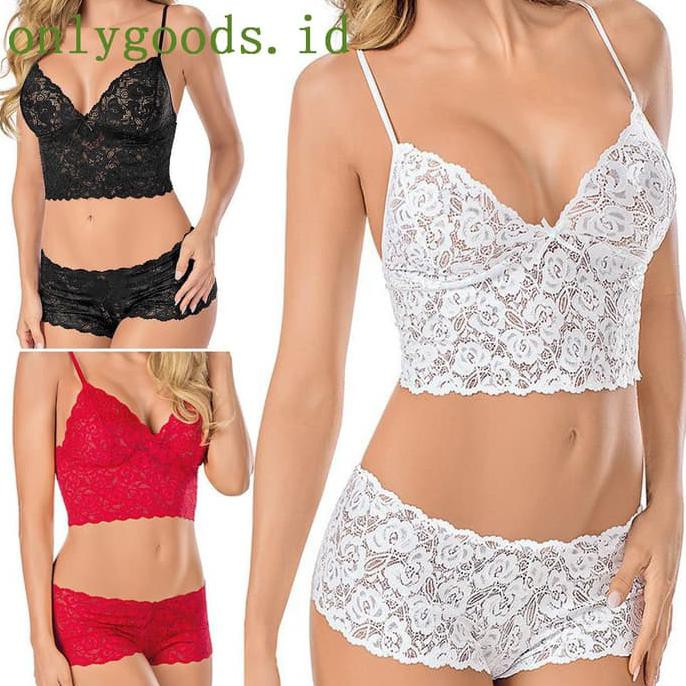 JUAL Lingerie Bodysuit Sexy Bahan Lace Tipis Transparan