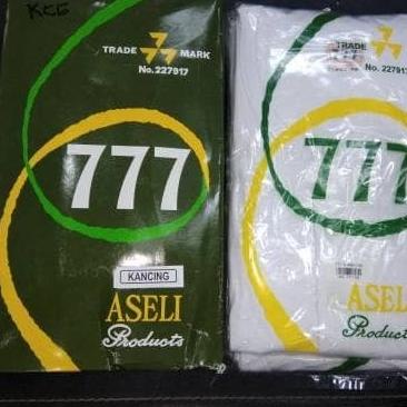 ○ kaos oblong pria 777 kancing size 44-46-48/kaos oblong jumbo - Putih, 44 ➲