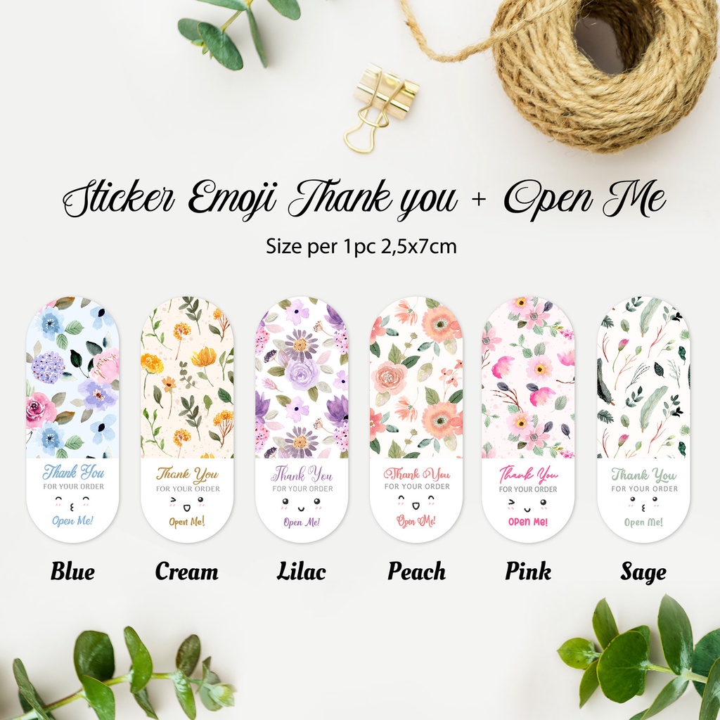 

STICKER STIKER OPEN ME MINI EMOJI EMOTICON EMO FLOWER THANK YOU ONLINE SHOP GLOSSY ANTI AIR