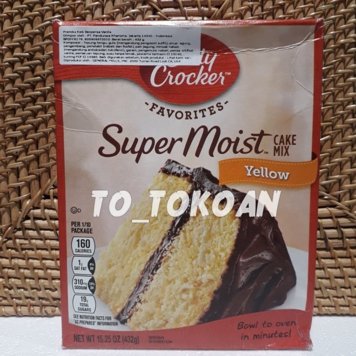 

BISA COD BETTY CROCKER SUPER MOIST CAKE MIX YELLOW 432 GR