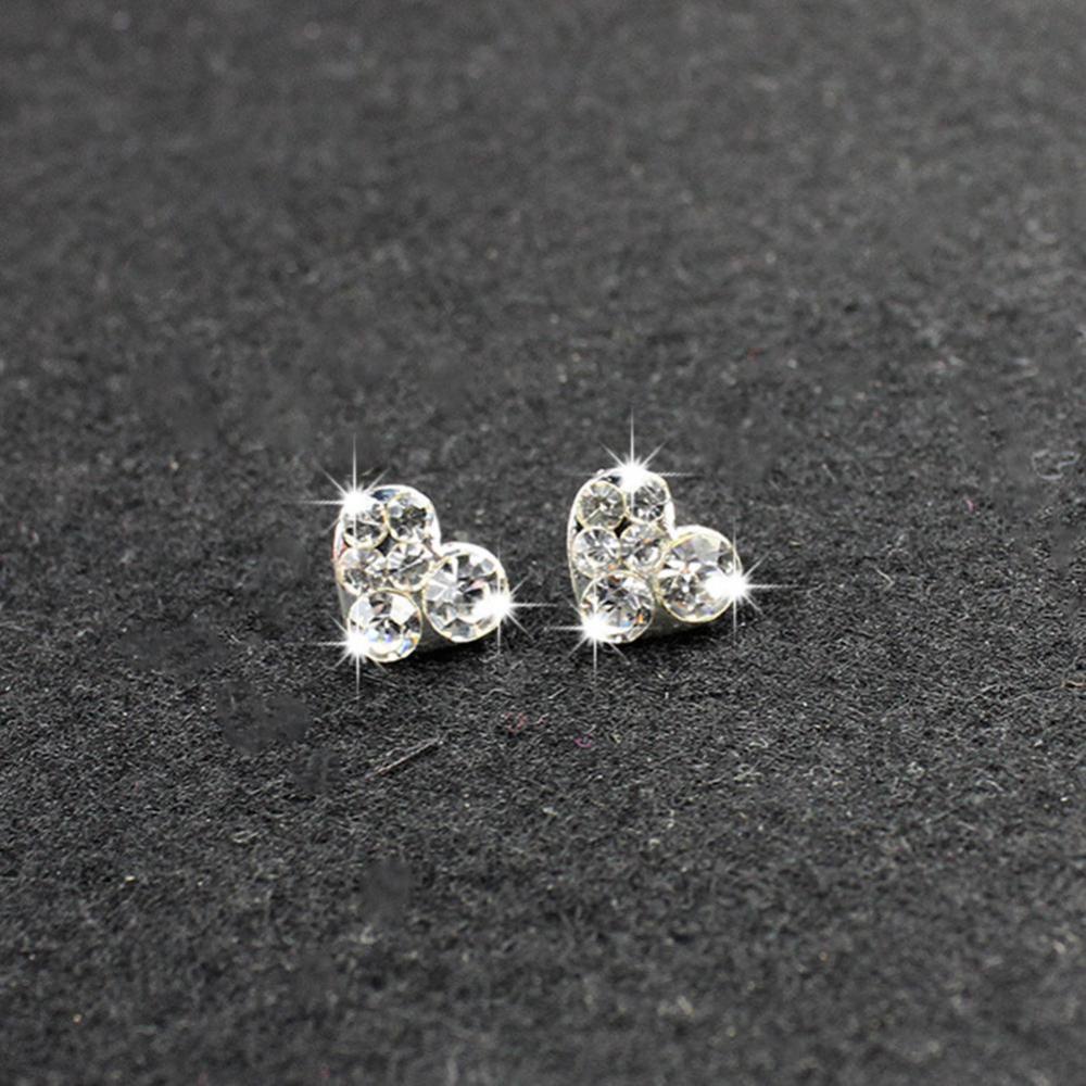 Timekey Anting Tusuk Hias Kristal Berkilau Simple Untuk Wanita A6K1