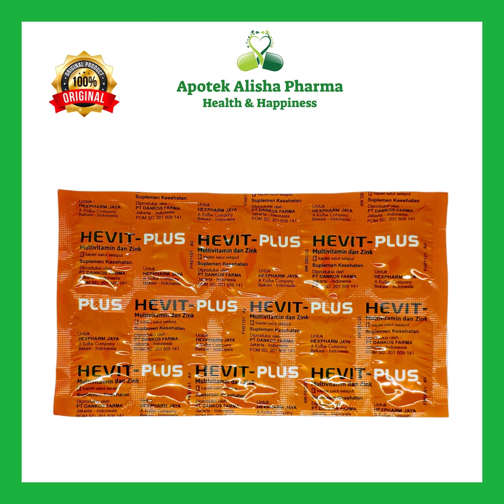 Hevit C Tablet 500/1000mg (Strip 10tablet) - Hefit Plus Tablet Vitamin C+Zink / Hepit C Kaplet