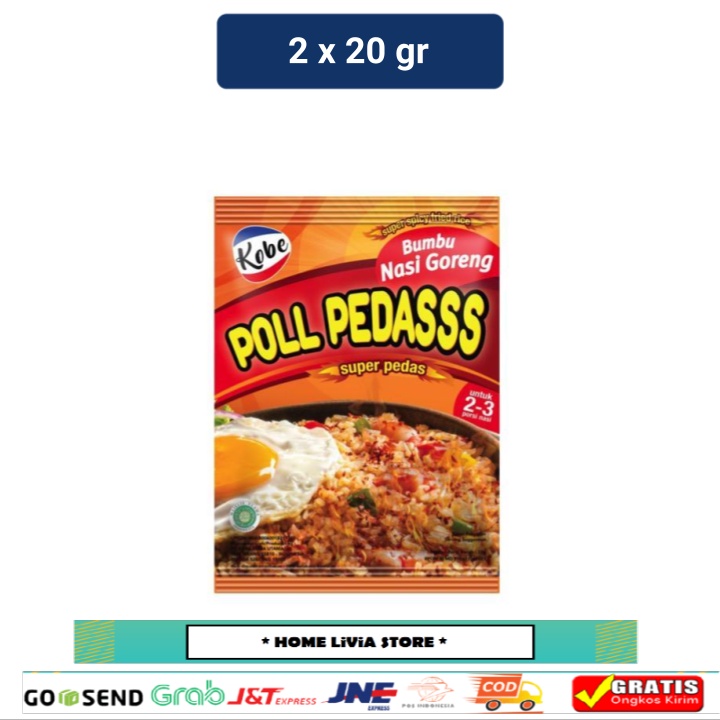 

Kobe Bumbu Nasi Goreng Poll Pedas 2 x 20 gr