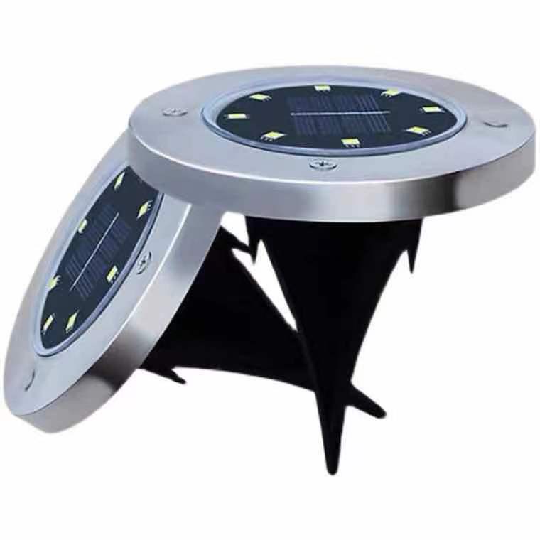 Lampu Hias Taman Solar Tanam Tancap Bulat Tenaga Surya 8 LED-YOSINOGAWA