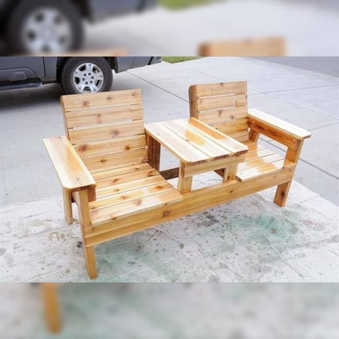 Kursi Teras Bangku Panjang Kombinasi Meja Kayu Jati Belanda