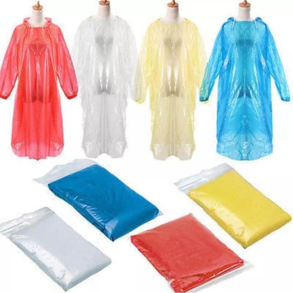 Jas Hujan Plastik JAMBU Plonco Ekonomis Simple Raincoat - Random Colour