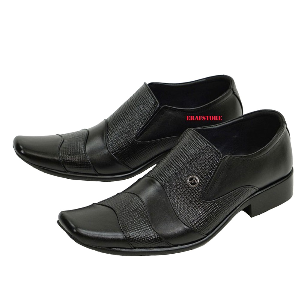 Sepatu Pantofel Pria Formal Kantor Branded Lokal Kulit Asli Murah