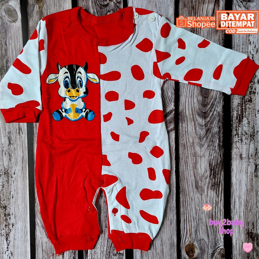 Baju bayi jumper panjang Baby Cow Series HAYAMI 3-6 Bulan 1 PCS