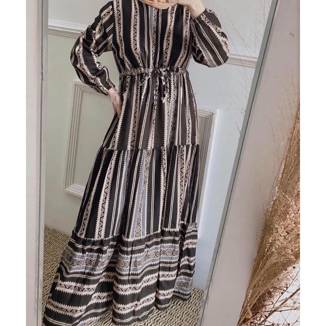 Clarine Maxy /Osela maxy Famela Maxy Gamis Etnik Rayon Viscose Busui Friendly