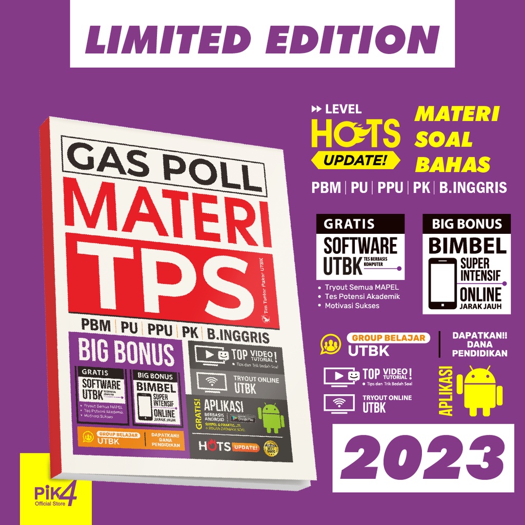 Buku Gas Poll Materi TPS 2023 dan HALU UTBK SBMPTN Versi Murah The King (Termasuk Soal dan Pembahasan)