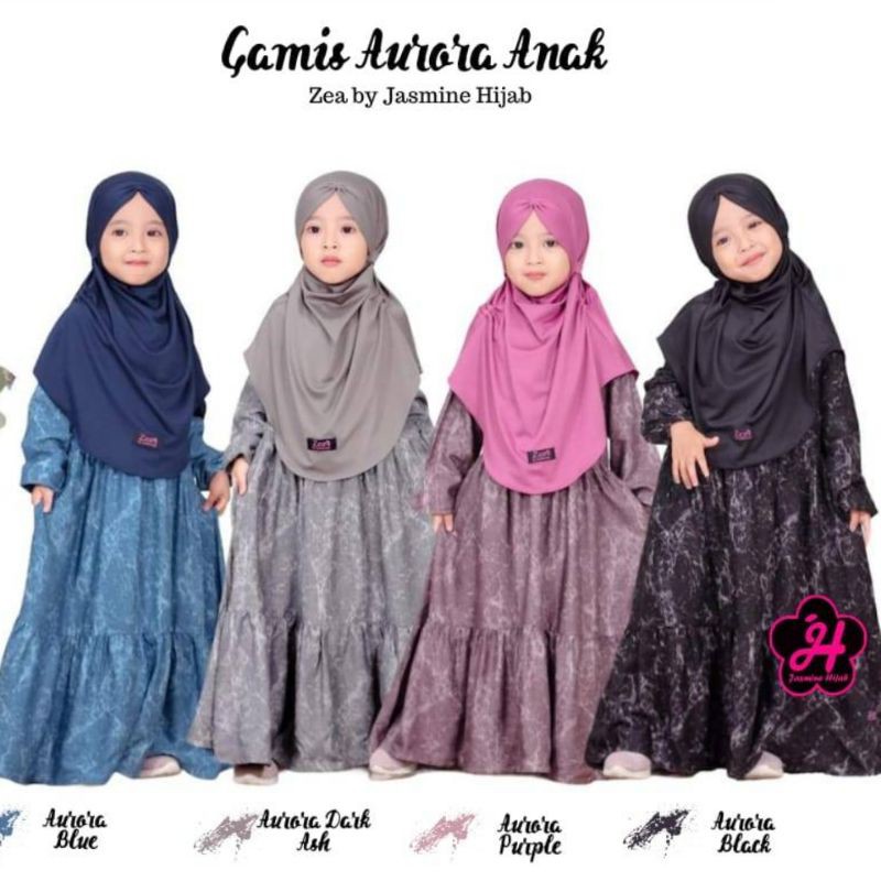 GAMIS COUPLE MOM KIDS AURORA ZEA BY JASMINE HIJAB LUCU MURAH KEKINIAN