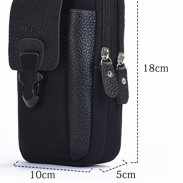 Tas Pinggang Pria Dompet Hp Bahan Kanvas Kulit