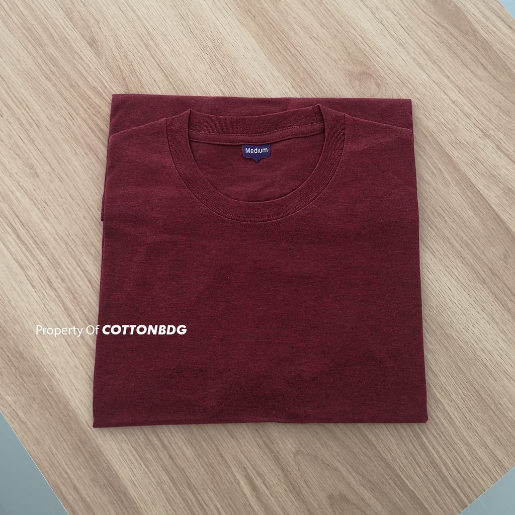 KAOS POLOS PRIA MERAH MAROON TRITONE TANGAN PENDEK UKURAN S-XL BAHAN THREETONE 30S ORGINAL