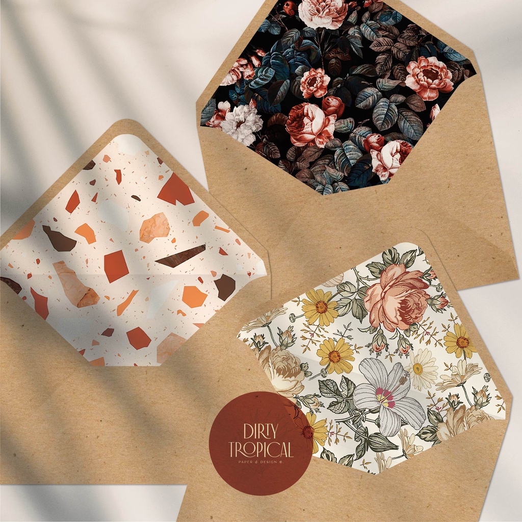 

Amplop A5, Undangan, Amplop Vintage, Envelope Liner, Wedding Envelope