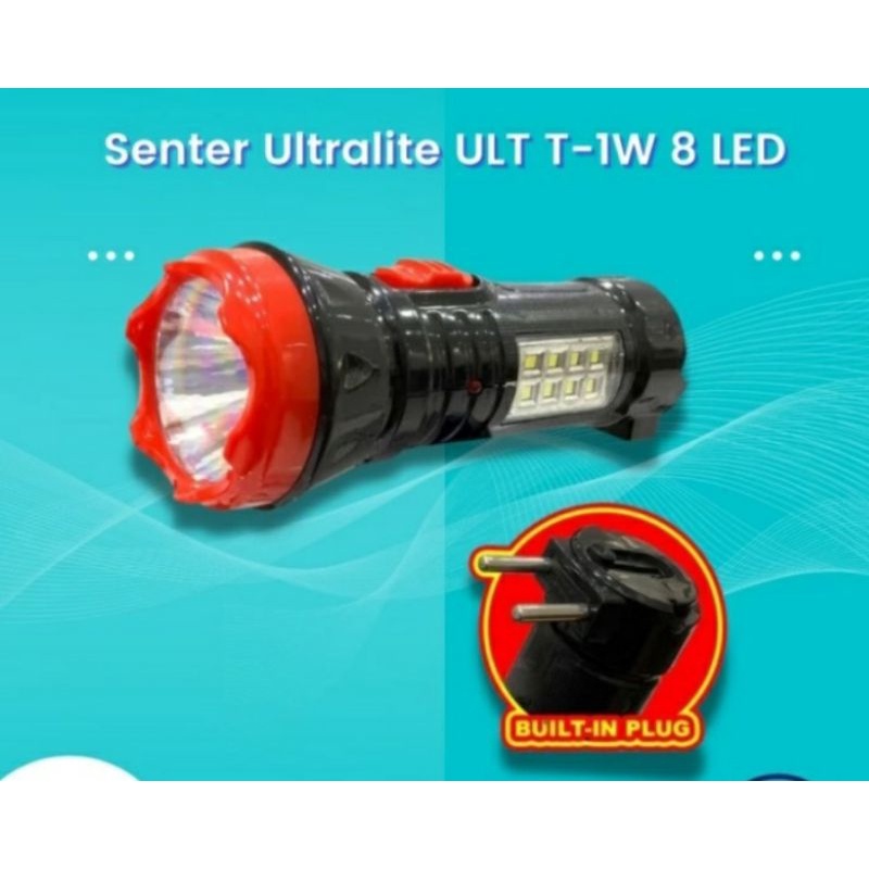 Ultralite Senter Tangan 1 watt 8 Led T1W Cas dam lampu Emergency Mini
