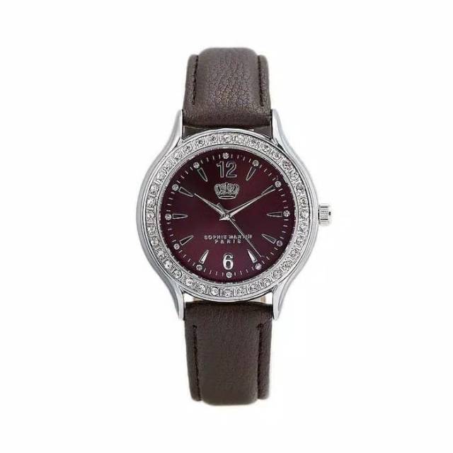 JAM TANGAN WANITA SOPHIE MARTIN PARIS SAS KULIT COKELAT CAMILLA PROMO