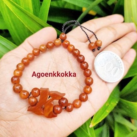 Gelang inisial K coklat kokka kaukah