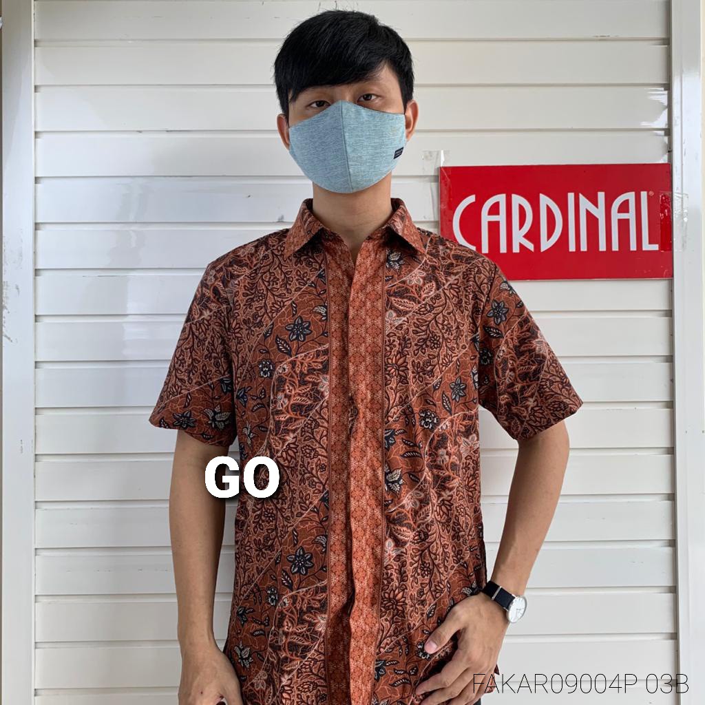 gof S-XL CARDINAL KEMEJA BATIK FORMAL Pakaian Pria Atasan Kemeja Hem Regular Lengan Pendek KFR