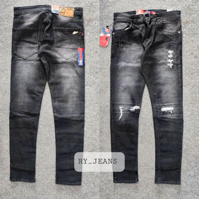 celana jeans pria cmje jeans sobek street ripped jeans