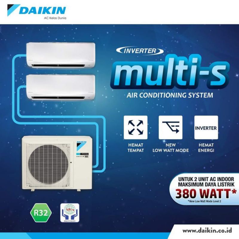 AC DAIKIN INVERTER MULTI 2S 2MKC30RVM (CTKC15+CTKC20)