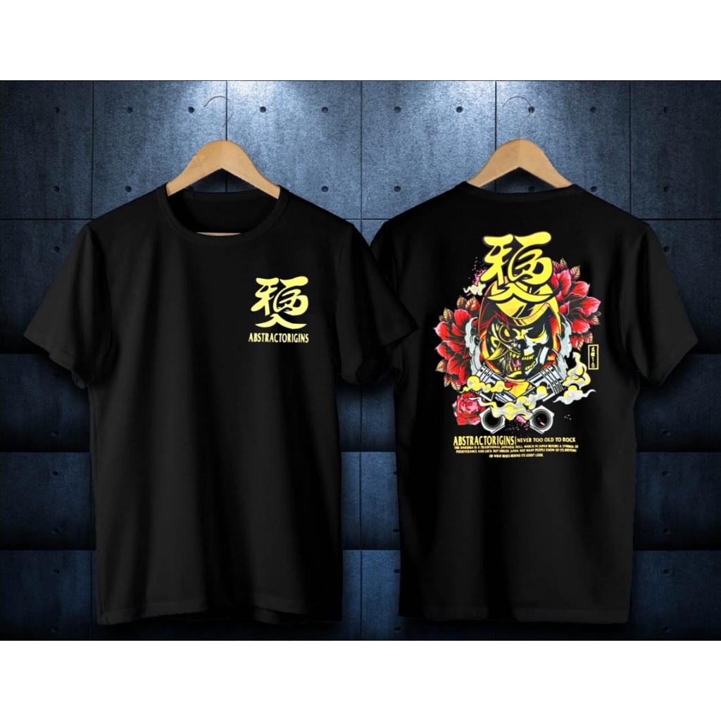 baju kaos lengan pendek pria / kaos samurai hitam terbaru / baju kaos cod