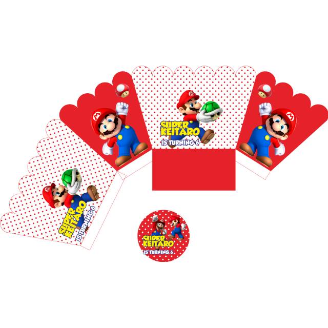 

Paket label ulang tahun super mario