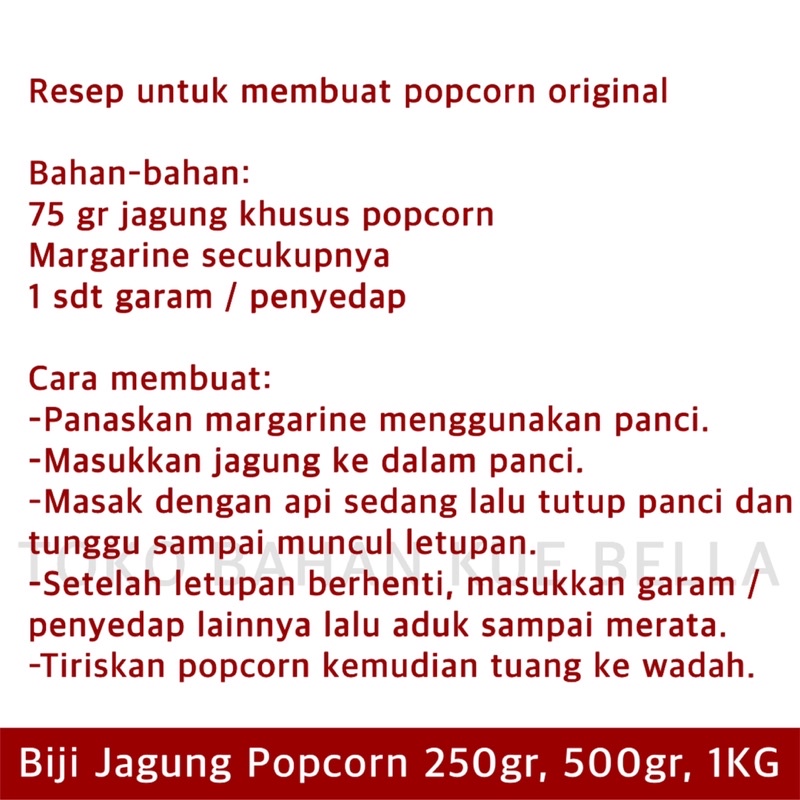 JAGUNG POPCORN 250gr / 500gr (REPACK) Biji Jagung Premium