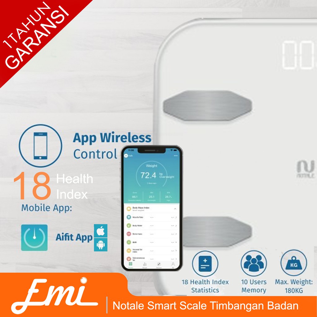 Notale Timbangan Badan Digital Smart Weight Scale with APPS ALT Xiaomi