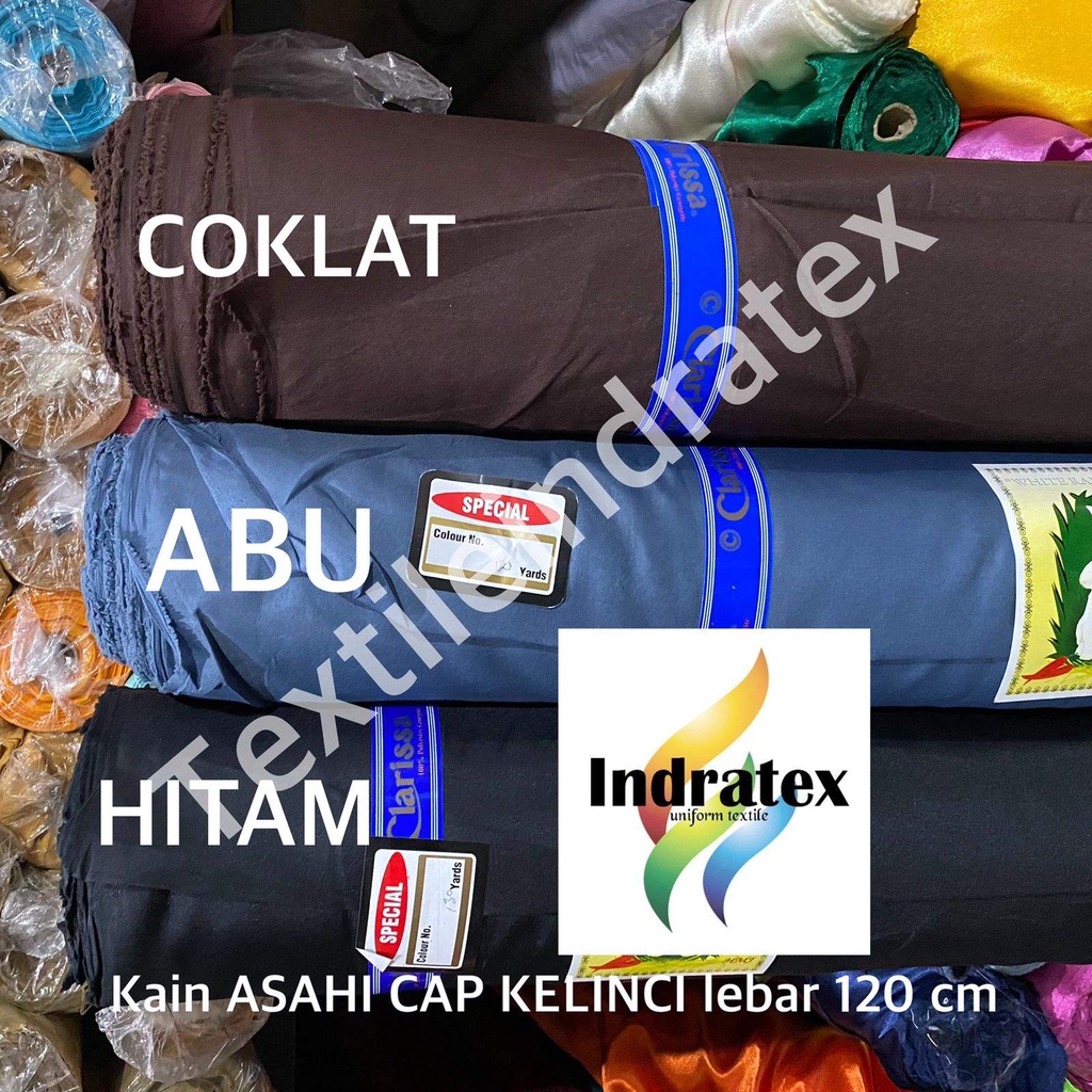 ( per 1 roll ) Kain furing ASAHI CAP KELINCI lebar 120 cm bahan lapisan TAS ROK BAJU GAMIS BROKAT SATIN HYCON BATIK KANTONG