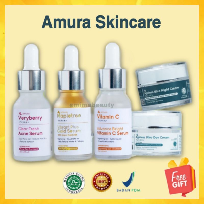 [READY COD] SERUM AMURA - AMURA SKINCARE - AMURA CREAM - Amura Day & Night Cream Toner Facial Wash |