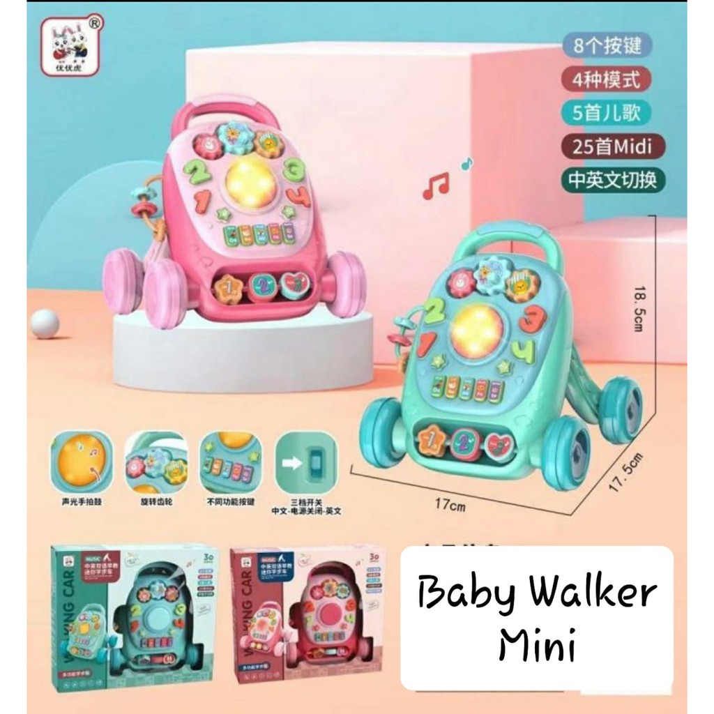 [Js18](6809)Mainan Anak Baby Walker Mini Lengkap Music Piano Drum Edukasi Multifungsi