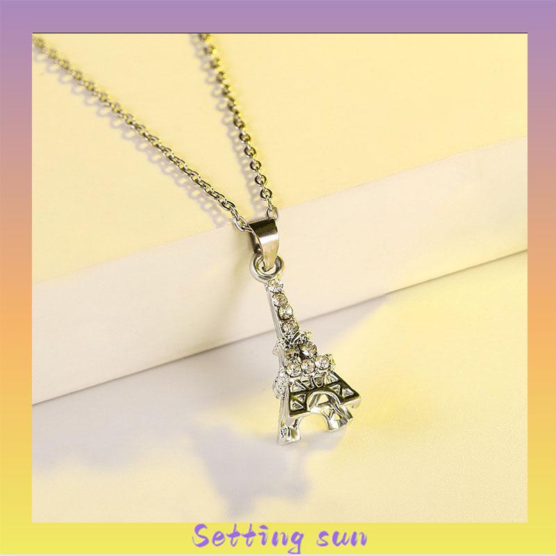 Kalung Rantai Panjang Bahan Titanium Steel Desain Gajah Gaya Vintage Serbaguna Untuk Aksesoris Pakaian TN