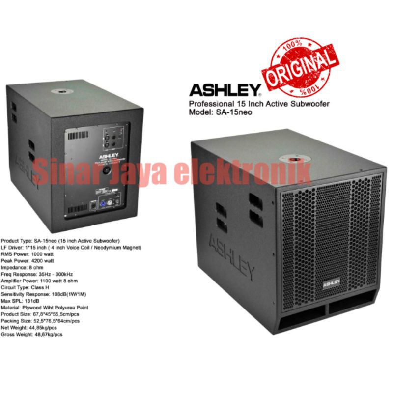 Subwoofer Active Ashley SA 15neo Original 15 inch