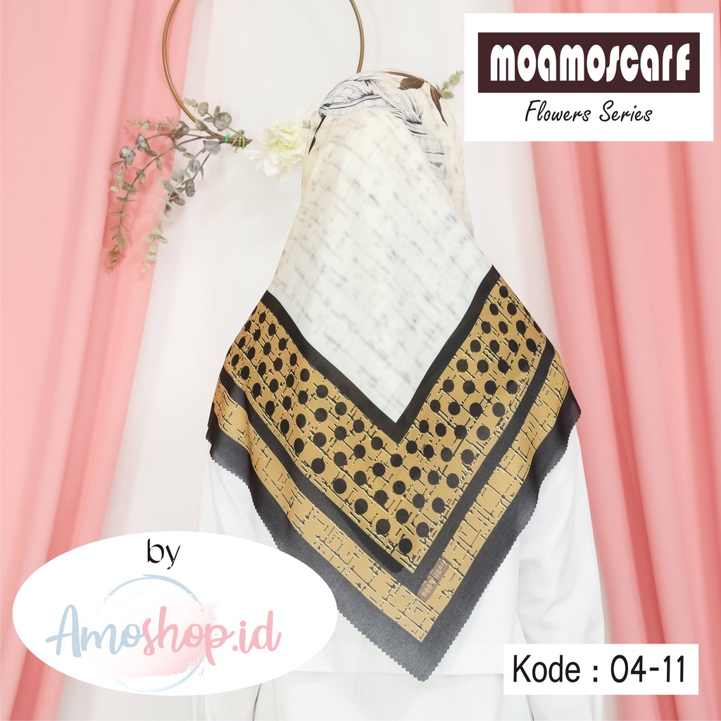 Hijab Motif Segi Empat Kerudung Voal Premium Murah Lasercut Scarf Flower Series