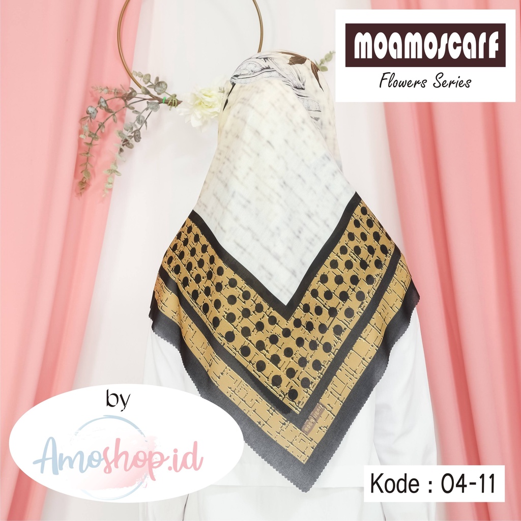 Hijab Motif Segi Empat Kerudung Voal Premium Murah Lasercut Scarf Flower Series