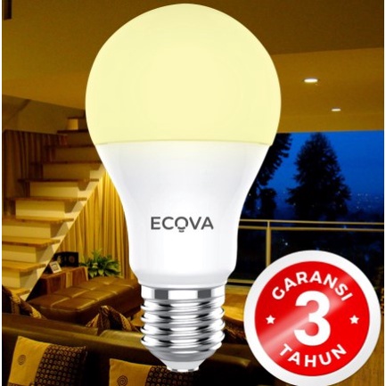 ECOVA Lampu LED Bohlam 5W 5 Watt 5 Watt Putih E27 Bulb A GARANSI