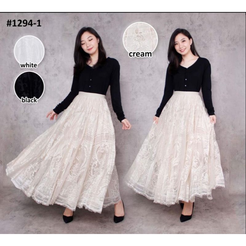 Rok Tutu Brukat Import Premium Dewasa Panjang Jumbo