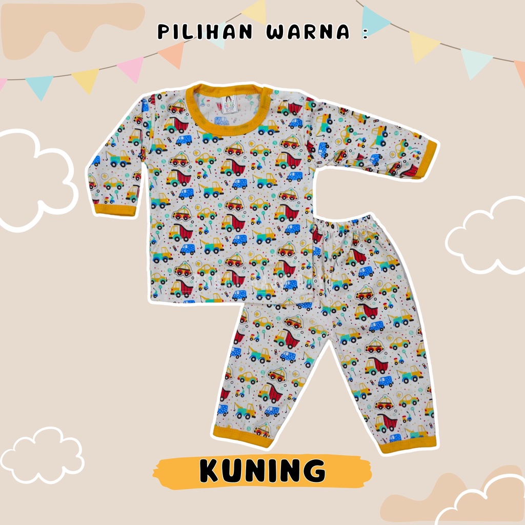 Setelan Baju Bayi Panjang 3 - 12 Bulan merk YEIKO motif Mobil VW