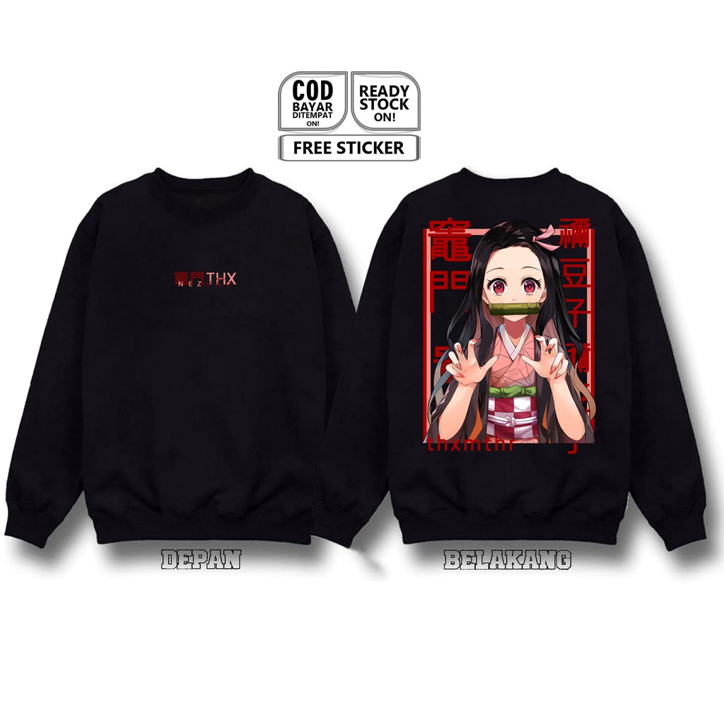 SWEATER CREWNECK NEZUKO KAMADO ZENITSU INOSUKE HASHIBIRA TANJIRO ANIME MANGA KIMETSU NO YAIBA SIGN