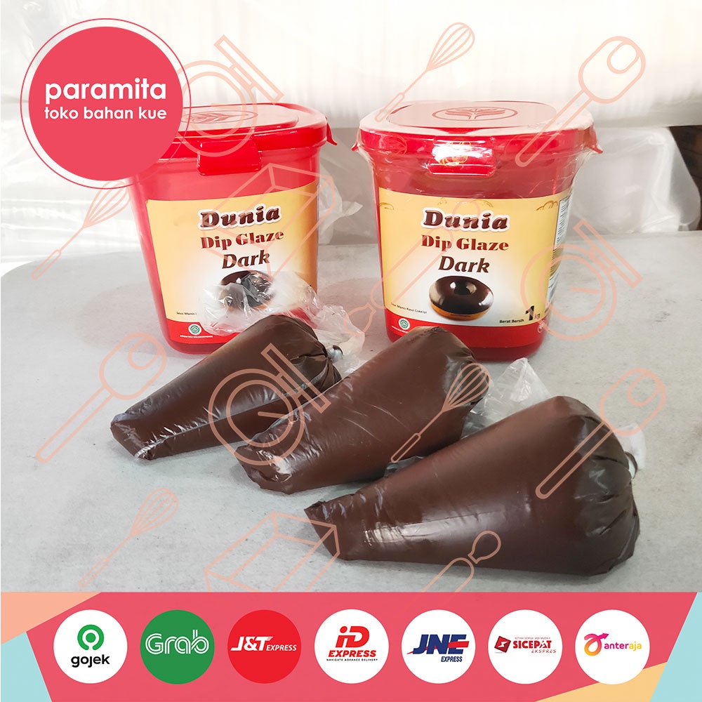 Dunia Glaze Donat Repack 250 gr Rasa Coklat / Tiramisu / Taro / Greentea