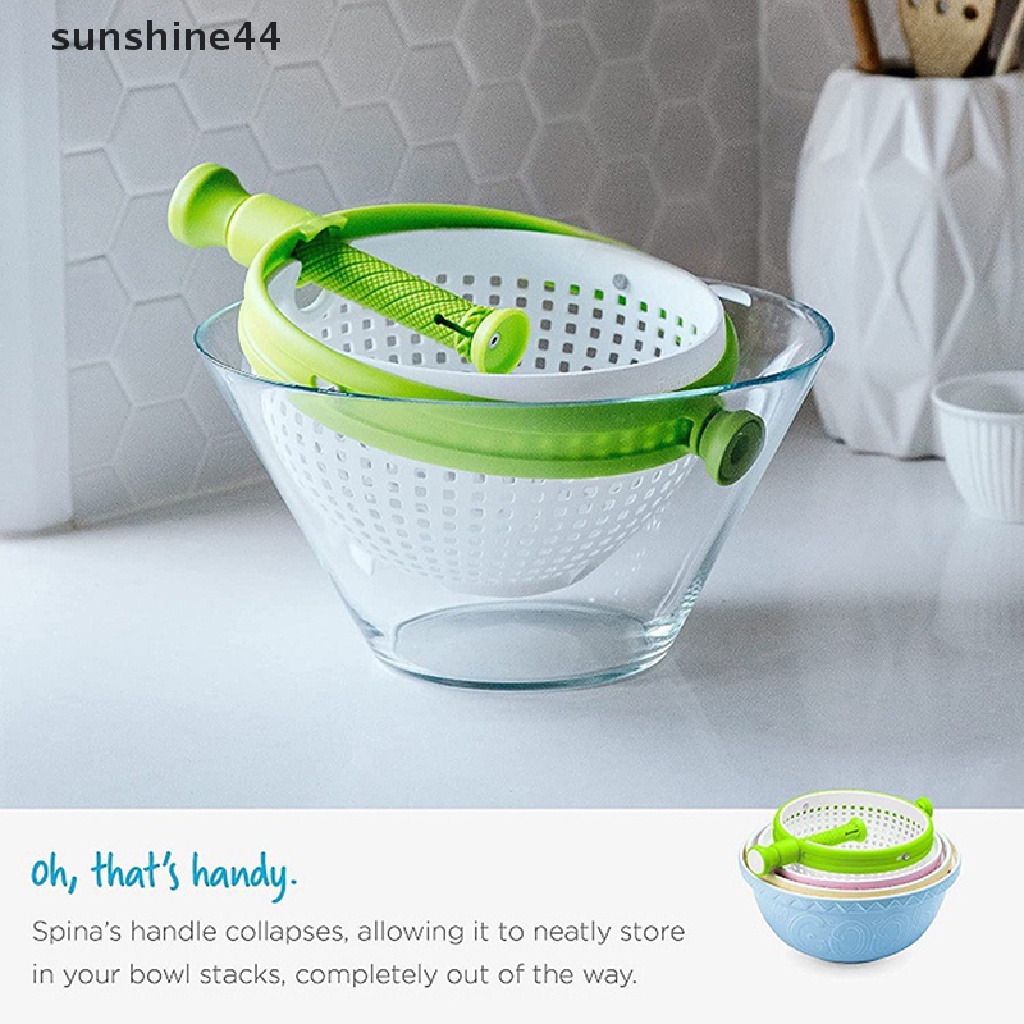 Sunshine Saringan Salad Spinner Anti Gores Bahan Nilon Dengan Gagang Lipat