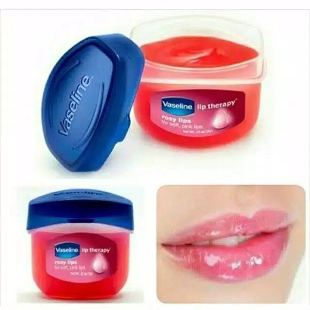 Cream Pelembab Bibir Vaseline_Rosy Lip Therapy -Cream Pelembab Merawat Bibir Kering dan Pecah- Glosy