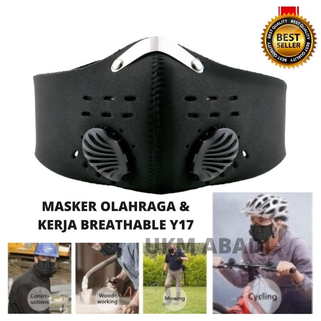 YG17  Masker Sport Kesehatan Olahraga Sepeda Lari Motor Activated Carbon Breathable 111