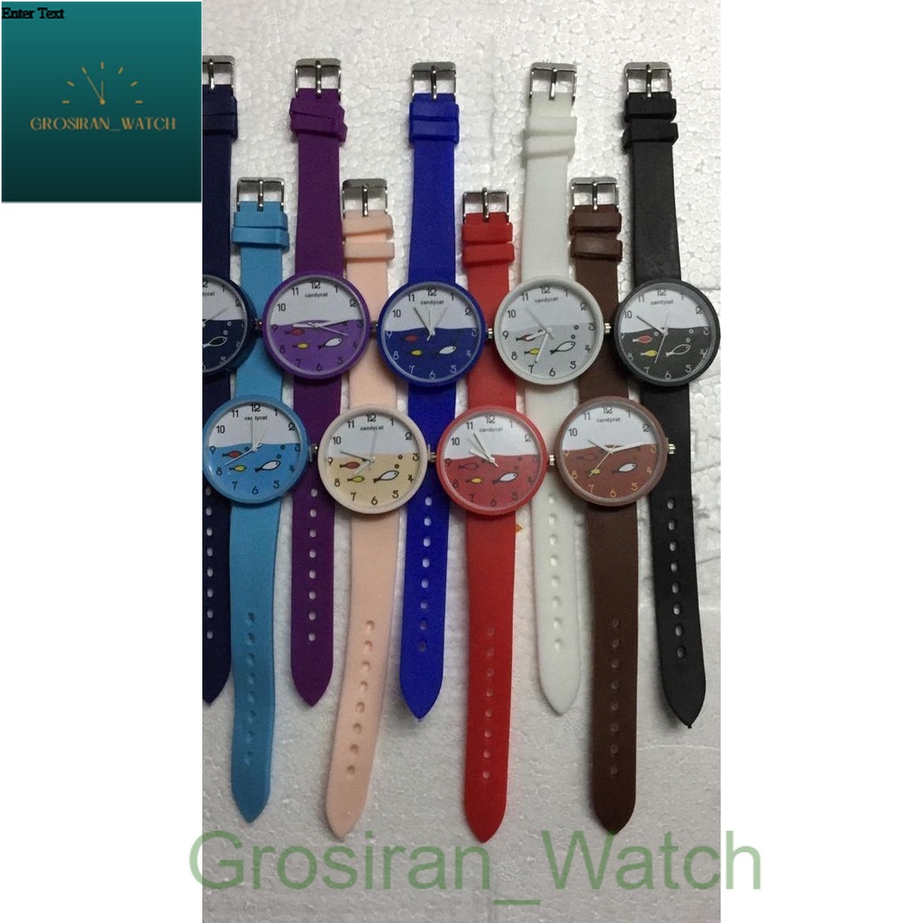 Jam Tangan Wanita/Anak-anak Fashion Korea Smile Fish Rubber [G_W]